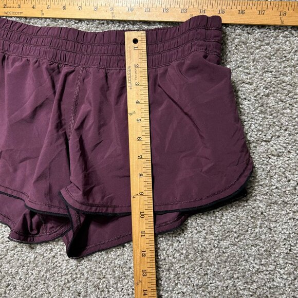 Lululemon Womens Size 8 Burgundy Swiftly Relaxed Fit Running Shorts - Picture 6 of 10